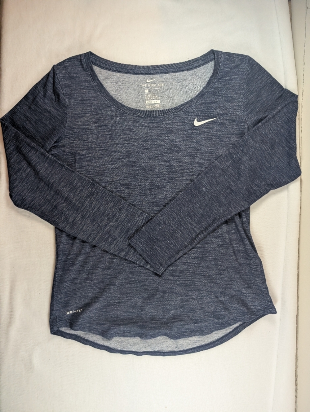 Nike Long Sleeve Dri-FIT  Training Top in Navy Heather S